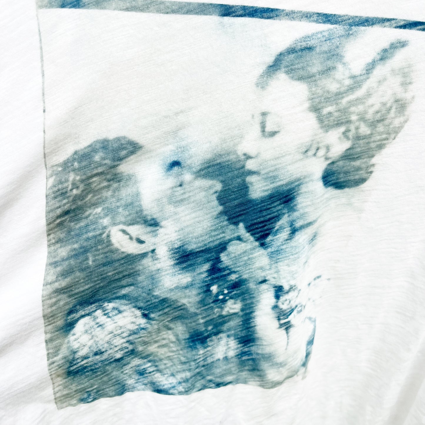 Cyanotype Sunprint Retro 1920's Flapper Kissing Blueprint Long Sleeve Tee XL