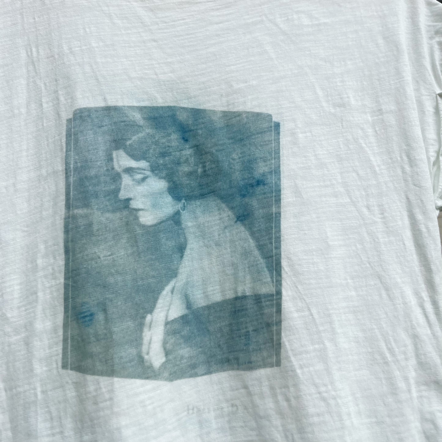 Cyanotype Sunprint Retro 1920's Flapper Blueprint Tee Small