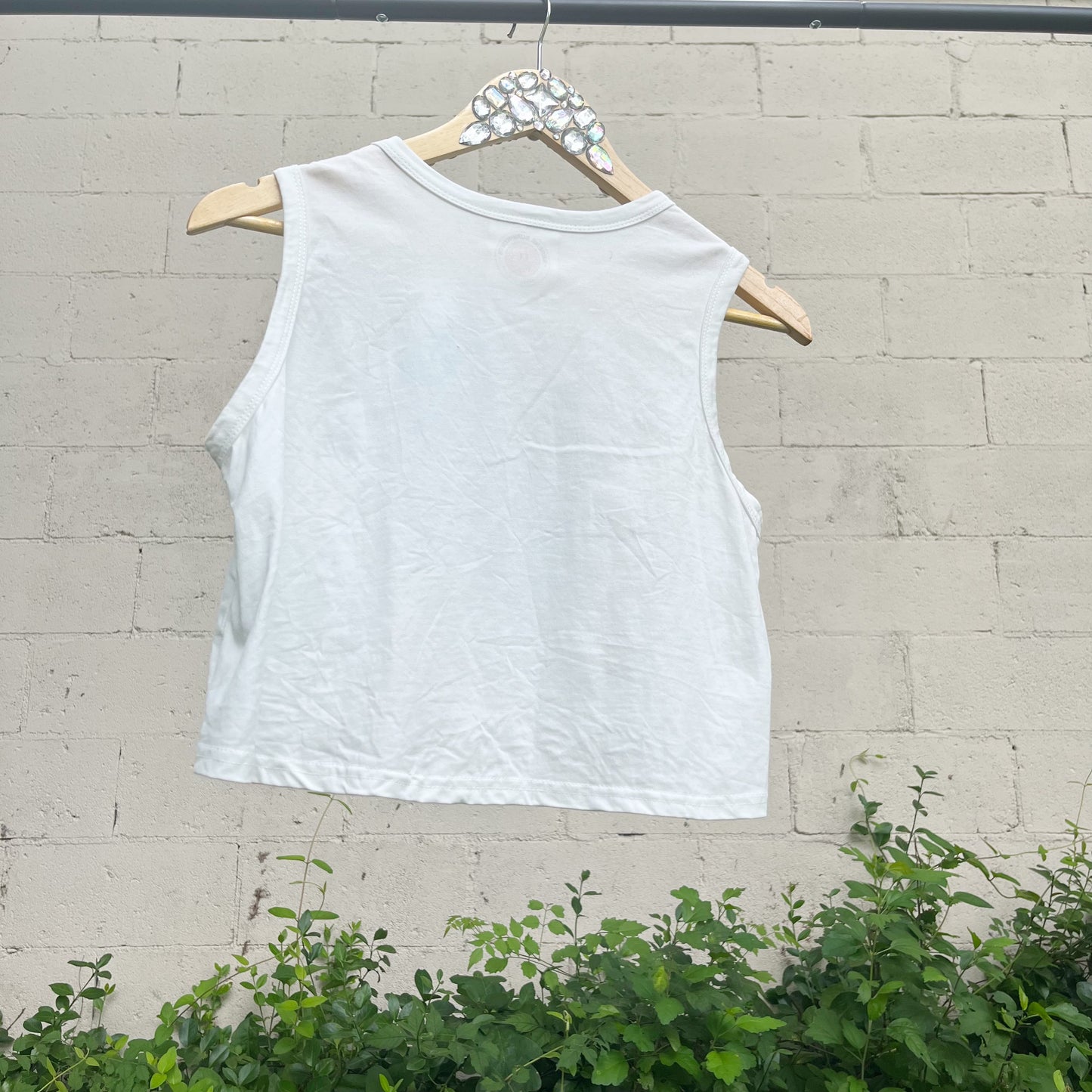 Cyanotype Sunprint Retro 1920's Flapper Blueprint Crop Tank Small