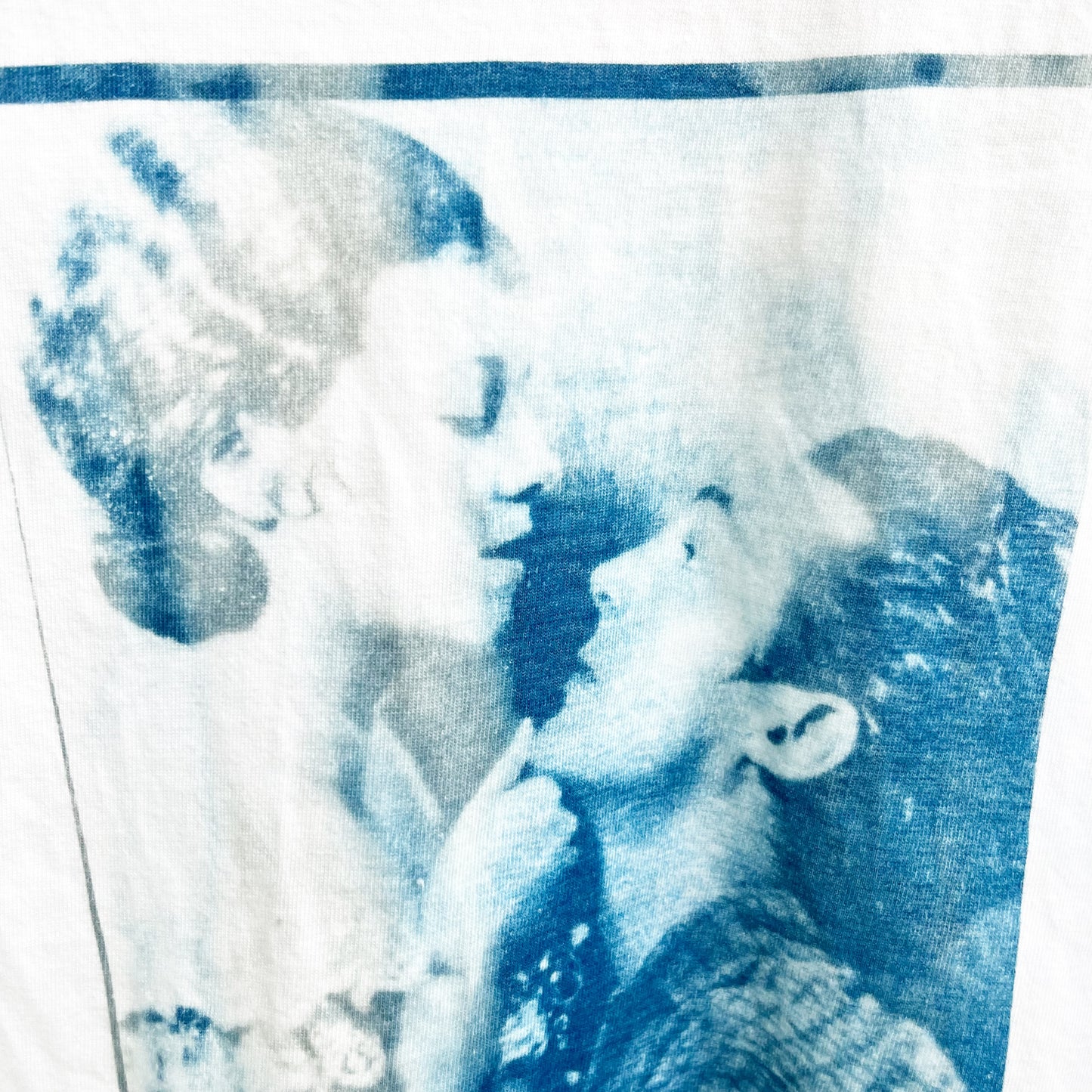 Cyanotype Sunprint Retro 1920's Flapper Couple Love Blueprint Crop Tank Large